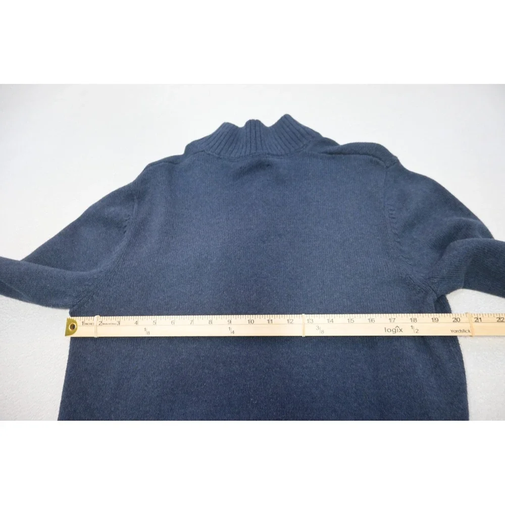 Lucky Brand Sweater Mens‎ Large Blue Excellent Mock Neck Button Pocket
